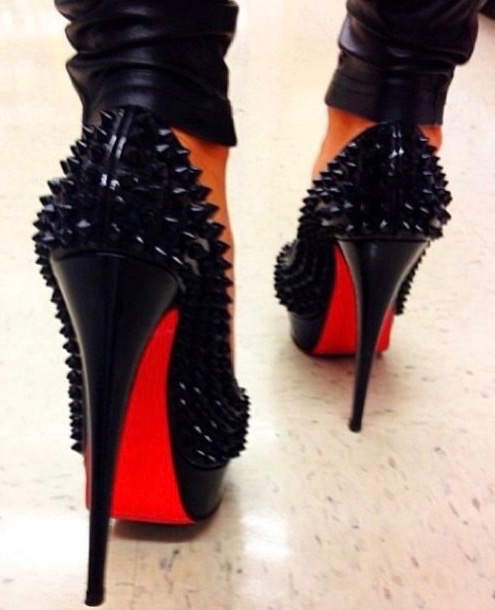 black spike louboutin heels